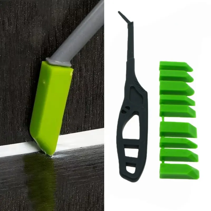 Multi-Angle Sealant Scraper, Durable Plastic Angle Caulk Tool, Grout Remover Spatula, Bathroom Kitchen Tile Floor Gap Filler Kit, Industrial Caulking Gun Accessory