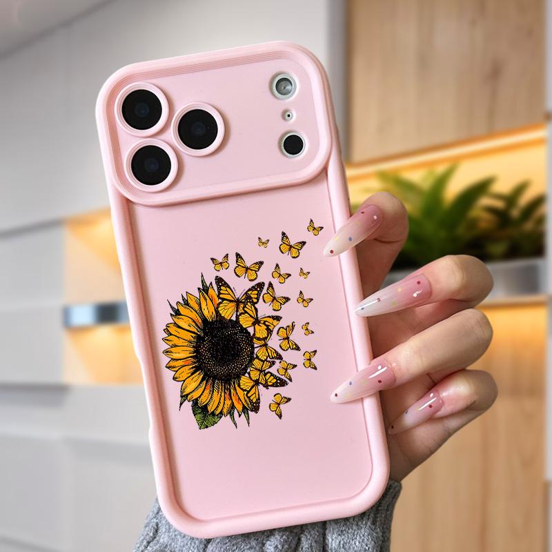 Blown Sunflower Case for iPhone 17 Air 16 16e 15 14 13 12 11 Pro Max Plus X XS Shockproof Non Slip Military-Grade Protection Silicone Cover