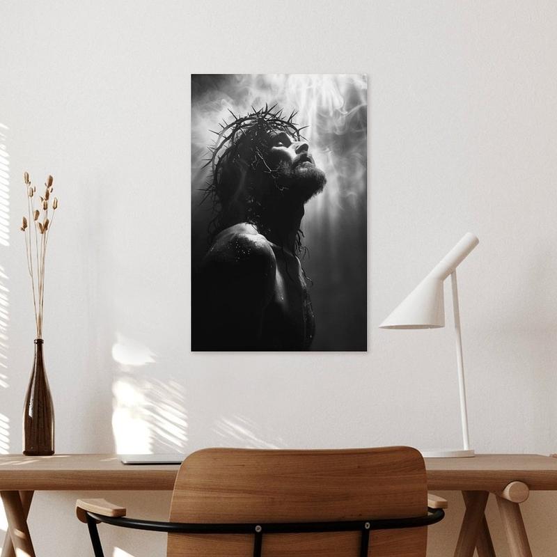 Jesus Christ Portrait Canvas Print Religious Wall Art Bible Print Spiritual Canvas Living Room Decor Canvas Print