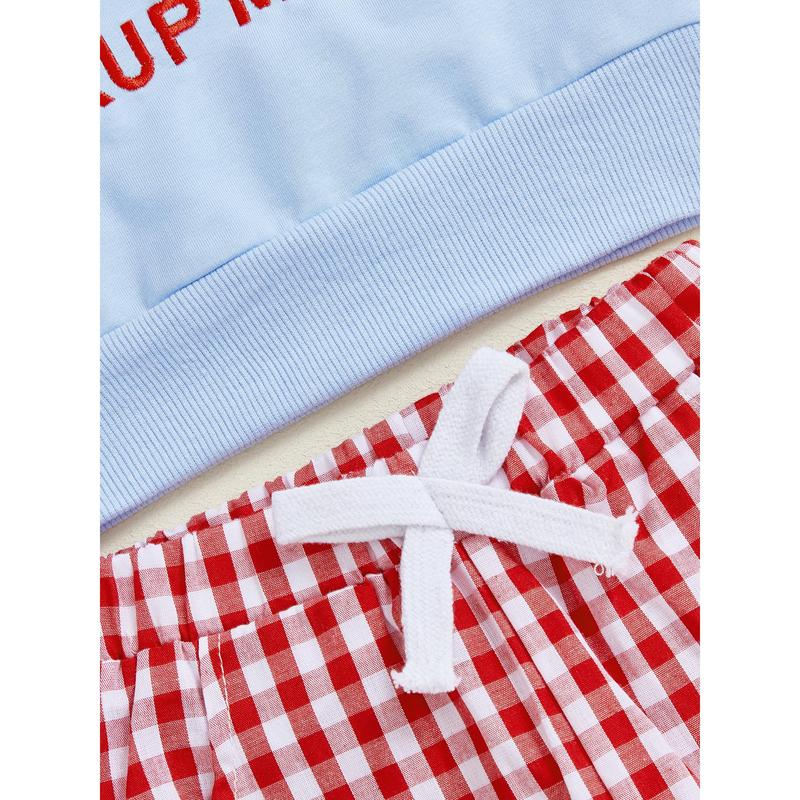 Toddler Baby Boy Outfits Valentine's Day Truck Heart Print Pullover Sweatshirt and Plaid Pants Spring Winter Set 6M-4Y