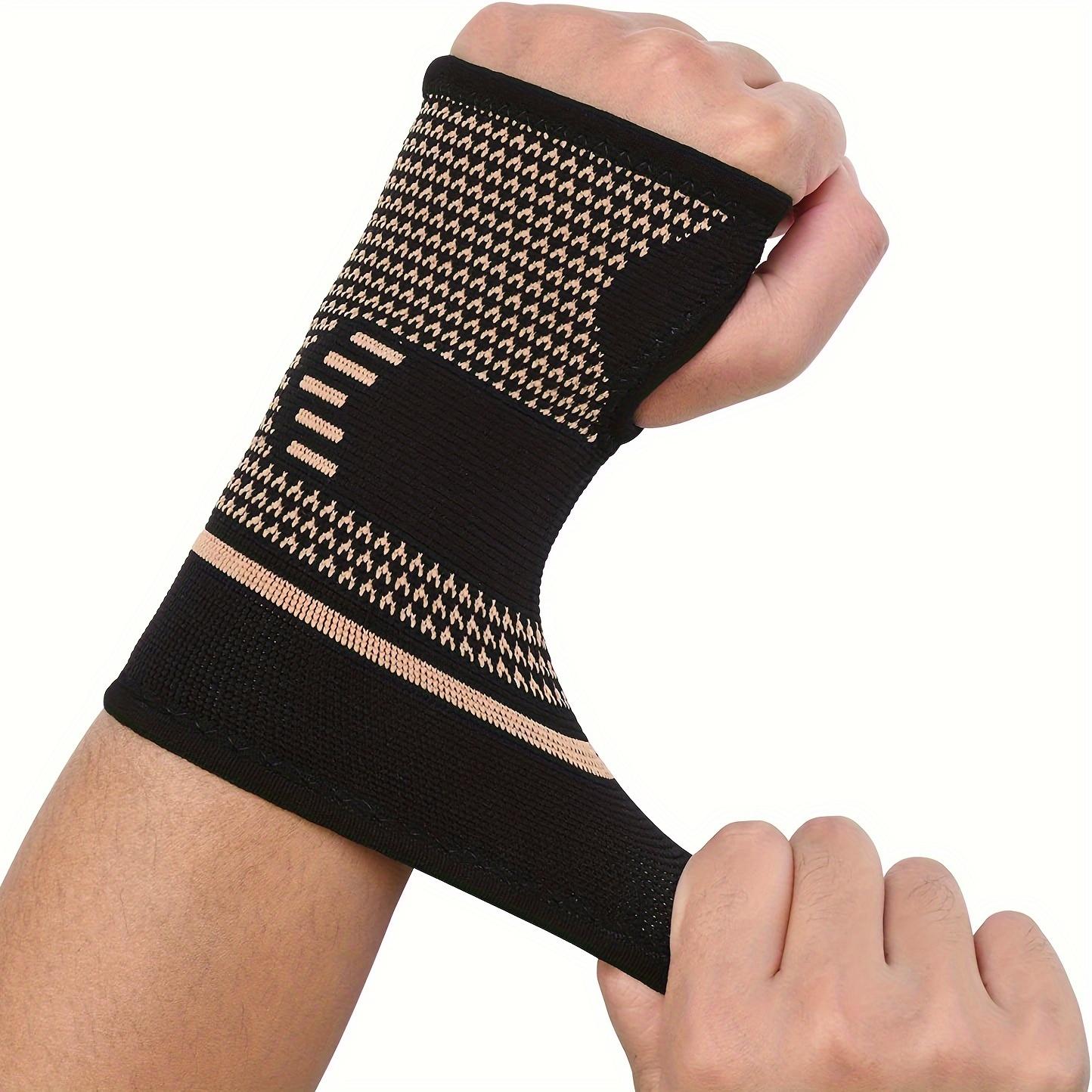 Copper-colored wrist compression sleeve (1 piece), elastic wrist support sleeve, wrist and hand compression sleeve, suitable for sports, gym workouts, typing, and daily activities