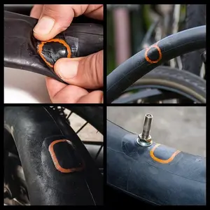 30-Piece Bicycle Tire Repair Kit, Self-Adhesive Patch Set, Metal Punch Patches and Lever Tool for Bicycles and Motorcycles