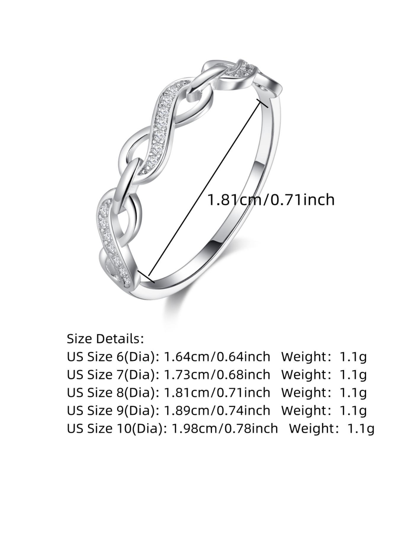 S925 Sterling Silver Simple Artificial Zircon Decorated Ring, Fashion Criss Cross Design Ring for Women & Men, Trendy All-match & Exquisite Jewelry for Birthday Gift, Wedding Rings, Statement Rings