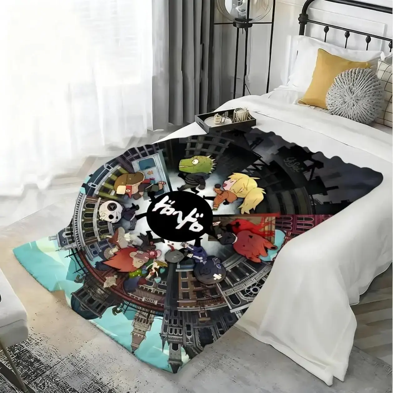 Dorohedoro Manga Inspired Throw, Anime Character Design, Lightweight Cooling Comfort, Soft Cozy Home Accent Gift for Fans