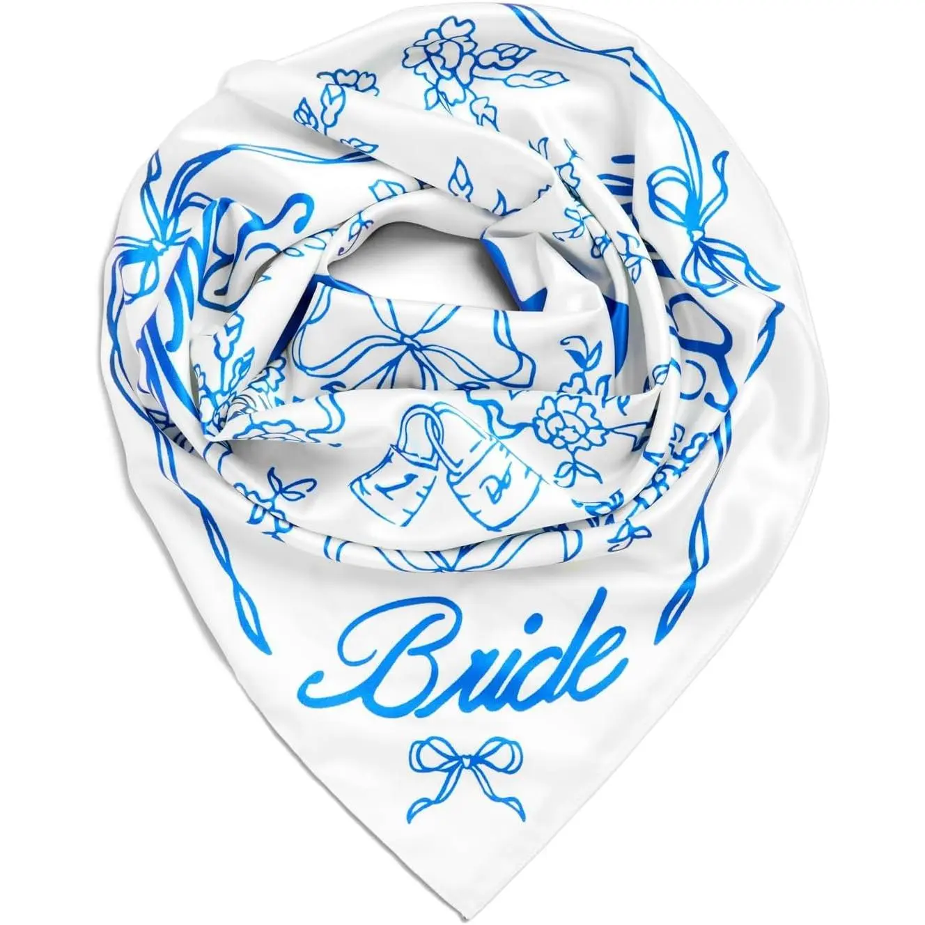 Bride Head Scarf, Something Blue Bachelorette Bridal Bandana(Gift)