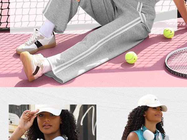 Casly Lamiit 2 Piece Sets for Women Summer Outfits Mock Neck Tank Top Wide Leg Pants Stripes Casual Loungewear Tracksuits Womenswear Clothes Sleeveless Tanktop Springfresh