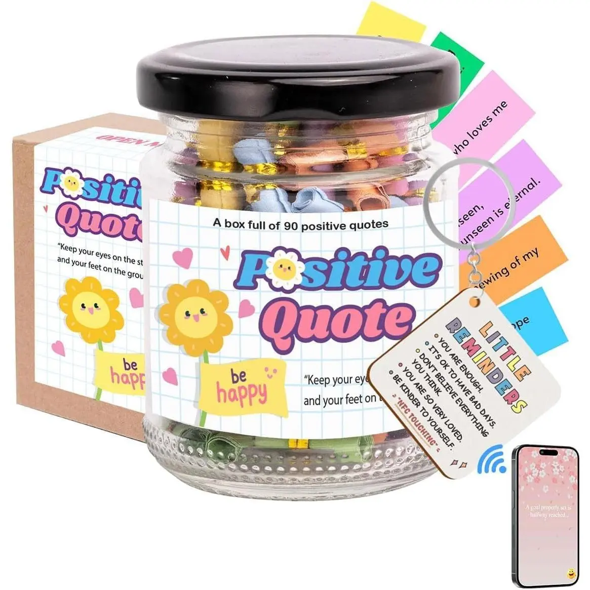Positive Affirmations Jar, Positive Affirmation Cards for Women,  for Women, Birthday Gifts for Women, Affirmation Cards for Men, Valentines day Gifts