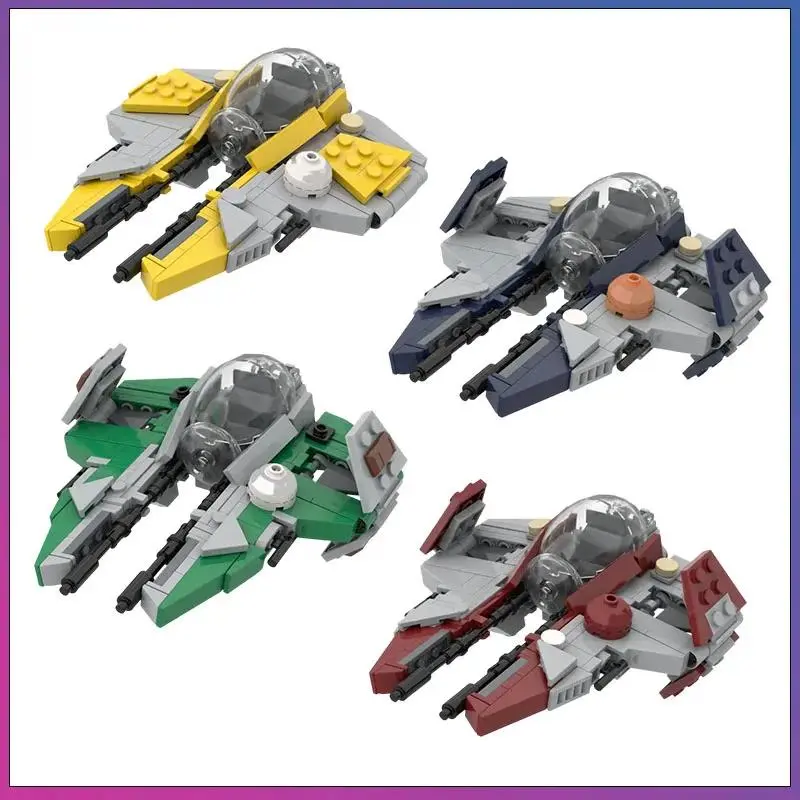190-Piece ABS Plastic MOC Space Movie Mini Fighter Interceptor Space Model Brick Building Set, Customized Bricks & Parts, PDF Format Construction Instructions, Creative Educational DIY Toy (Birthday Gift for DIY Enthusiasts), Brick Building Sets