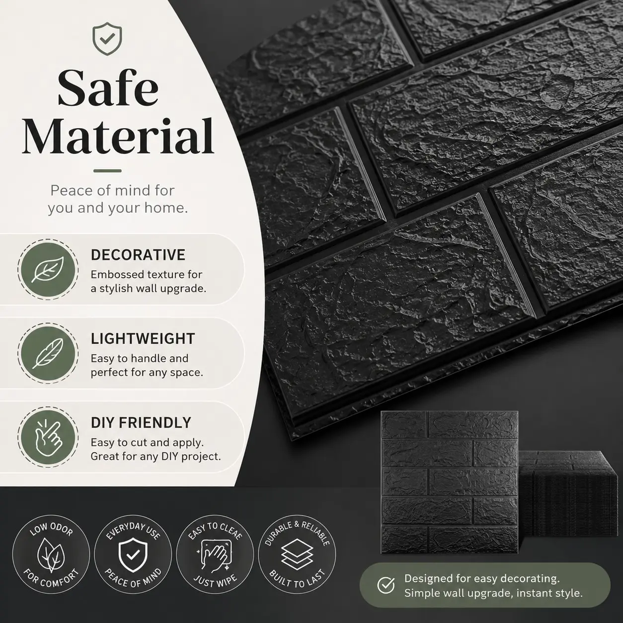 30pcs DIY Self-Adhesive 3D Brick Wall Stickers, Self Stick Decorative Wallpaper, 38.5x35cm, 3mm Thick, Waterproof, for Bedroom Kitchen Living Room, Xpe Foam Decor