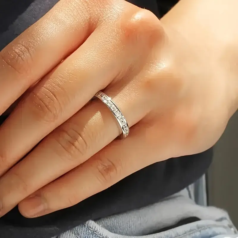Sexy Retro Unisex Unique Engagement Ring - 1pc KC Gold Plated Titanium Steel Stackable Moissanite Ring with Open Coating Synthetic Colored Gemstone, Tungsten Halloween Ghost Fang Band for Bridal Daily Wear