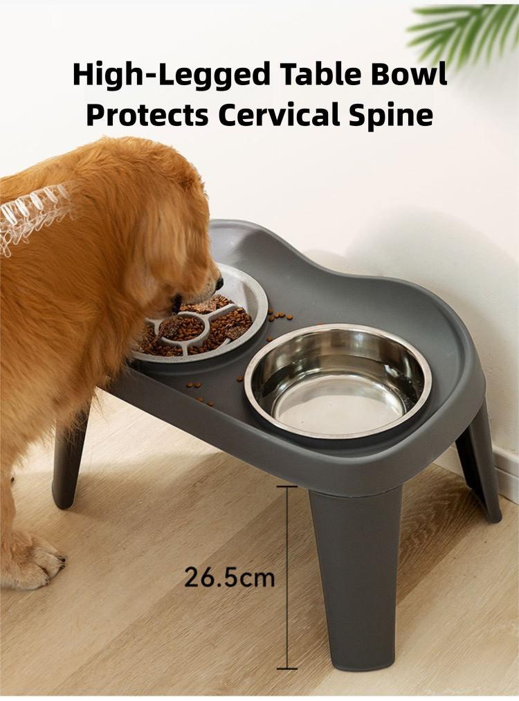 Pet bowl, large dog classic folding tall double bowl medium and large dog bowl, Golden Retriever large dog feeding bowl, food bowl