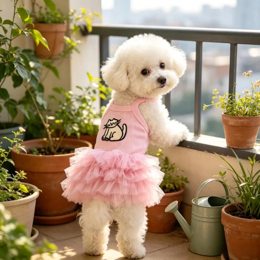 Sleeveless Puffy Princess Dog Skirt Cute Pet Half Skirt Comfortable Fit Small Dogs Cats Puppy Clothes