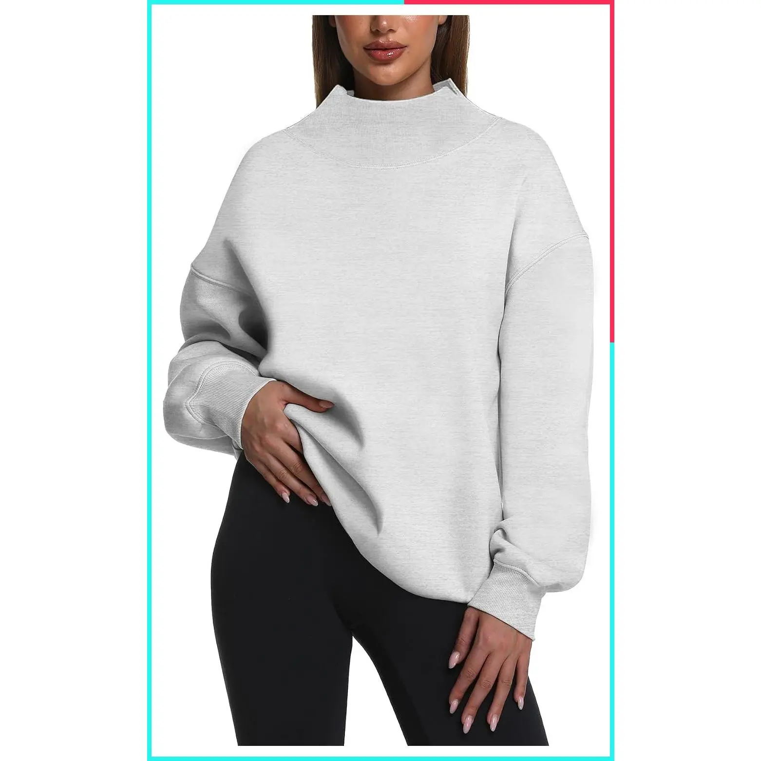Women's Oversized Turtleneck Pullover Sweatshirt Hoodie Long Sleeve Tops Fall Fashion Outfits