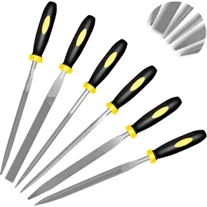 6 count Metal  File Set, 6.3-Inch Mini Hand Files for precision repairs | Upgraded Hardened High-Strength Steel Set, Includes Warding, Round, Flat, Triangular, Square & Half-Round Files