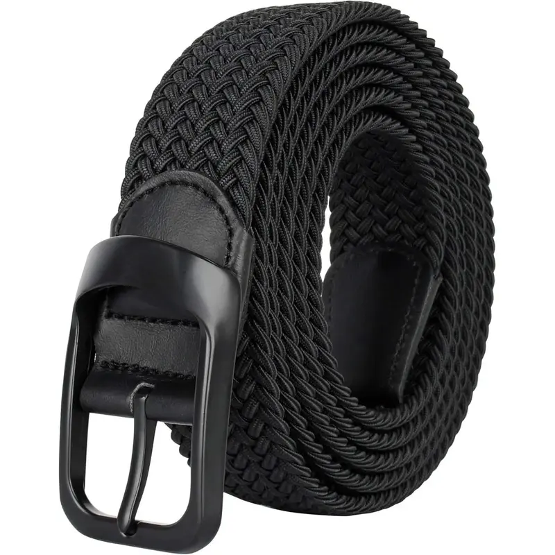YYW1 Men's Braided Waist Belt, Big & Tall Casual Stretchy Belts Made with Durable Elastic, Adjustable Jeans & Pants, Adjustable Belts