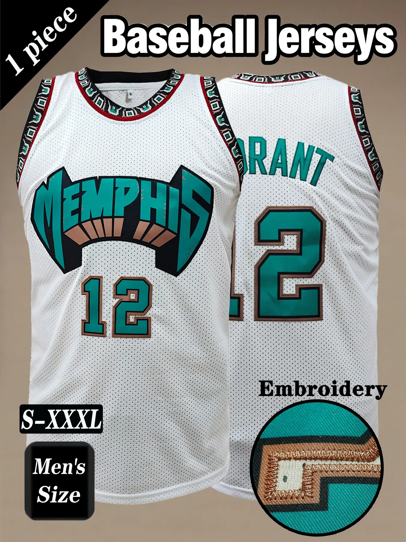 Men's # 12 Retro Basketball jersey, Classic Letter Embroidered Sportswear, Loose Breathable and Comfortable Sleeveless Tank Top, Unisex Suitable for Daily Outdoor Activities, Competitions, Training, Vintage Basketball Jersey, Basketball Clothing