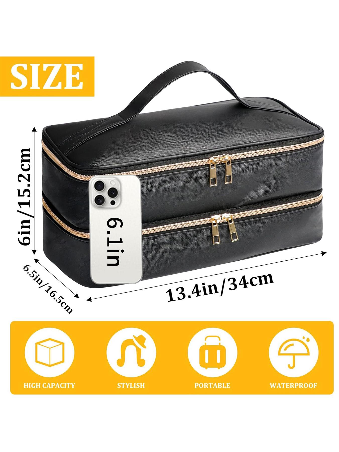 Hair Dryer Storage Bag, Portable Hair Styling Tool Organizer, Double Layer Zipper Makeup Bag, Carrying Case for Hair Dryer Shark Flexstyle FlexFusion Airwrap Brush Double-Layer Hair Accessories Tools Storage Bag, Travel Cosmetic Bag, Christmas gifts