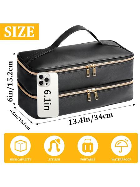 Hair Dryer Storage Bag, Portable Hair Styling Tool Organizer, Double Layer Zipper Makeup Bag, Carrying Case for Hair Dryer Shark Flexstyle FlexFusion Airwrap Brush Double-Layer Hair Accessories Tools Storage Bag, Travel Cosmetic Bag, Christmas gifts