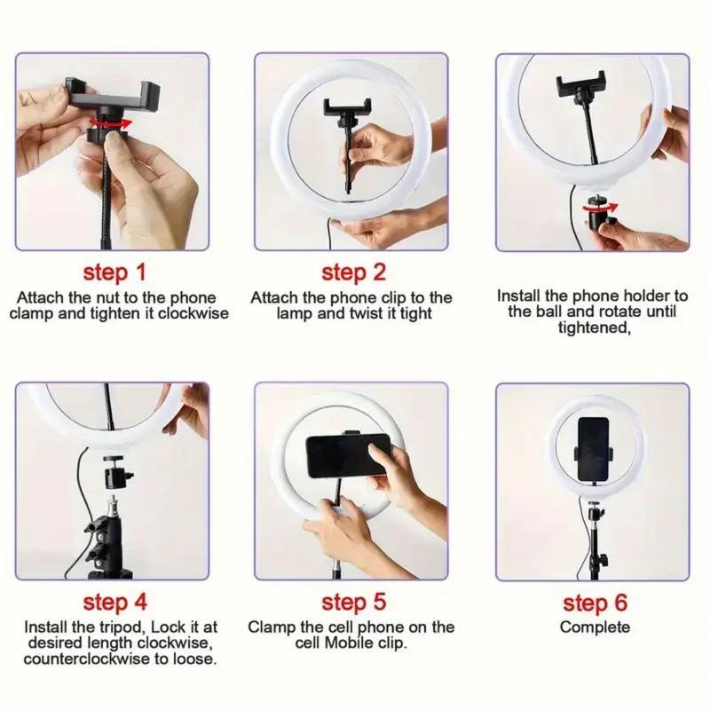 12"Ring Light with 63" Stand & 2 Phone Holders, 360° Adjustable Video Light for YouTube TikTok, Makeup,Photography, Ring Lights Compatiblewith All Cameras/Phones Selfie New Years valentine's  Content Creator Pack , Super Bowl