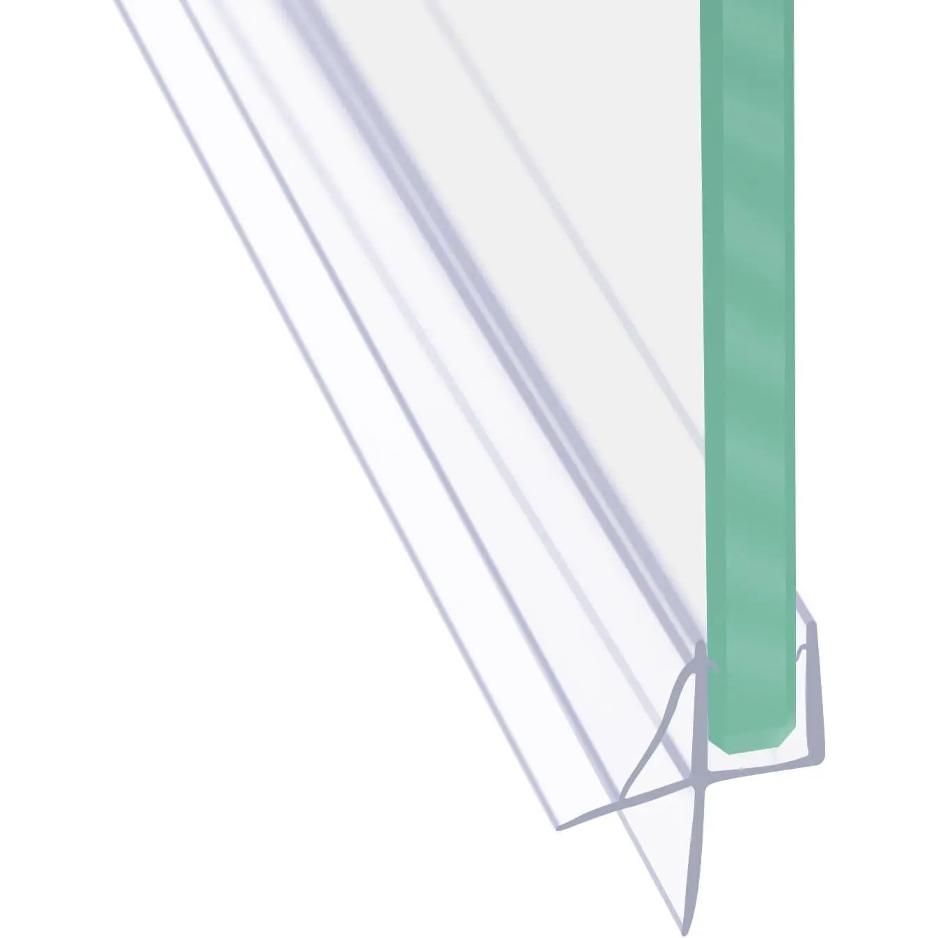 36" Frameless Shower Door Bottom Seal w/Drip Rail for 3/16" Glass, Vinyl | Shower Sweep with Drip Rail, For 3/16 Inch Glass, Vinyl