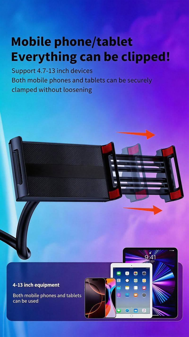 Universal 360 °   Rotating Tablet & Phone Stand with Adjustable Flexible Spiral Base, Bendable Holder for Desk & Bedside