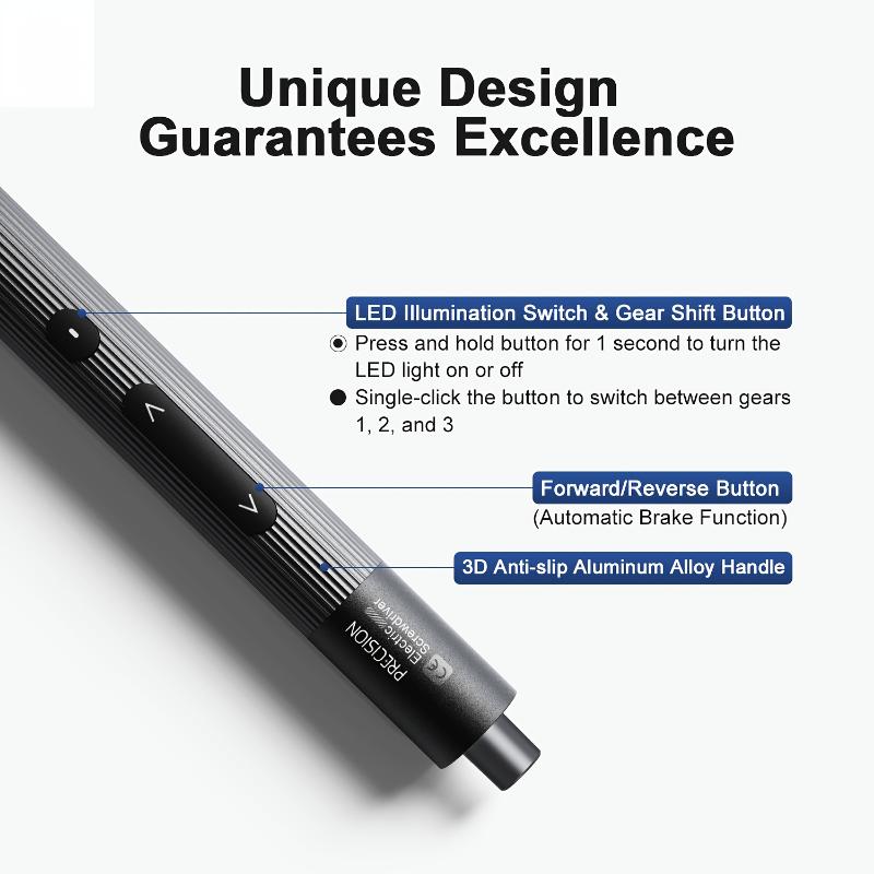 [50-in-1 High Torque Screwdriver Set] 50-in-1 USB Rechargeable Electric Screwdriver Set with LED Light - High Torque, Precision Tool Kit for Phones, Glasses, Watches & Home Repairs, Metal Shell, Multifunctional