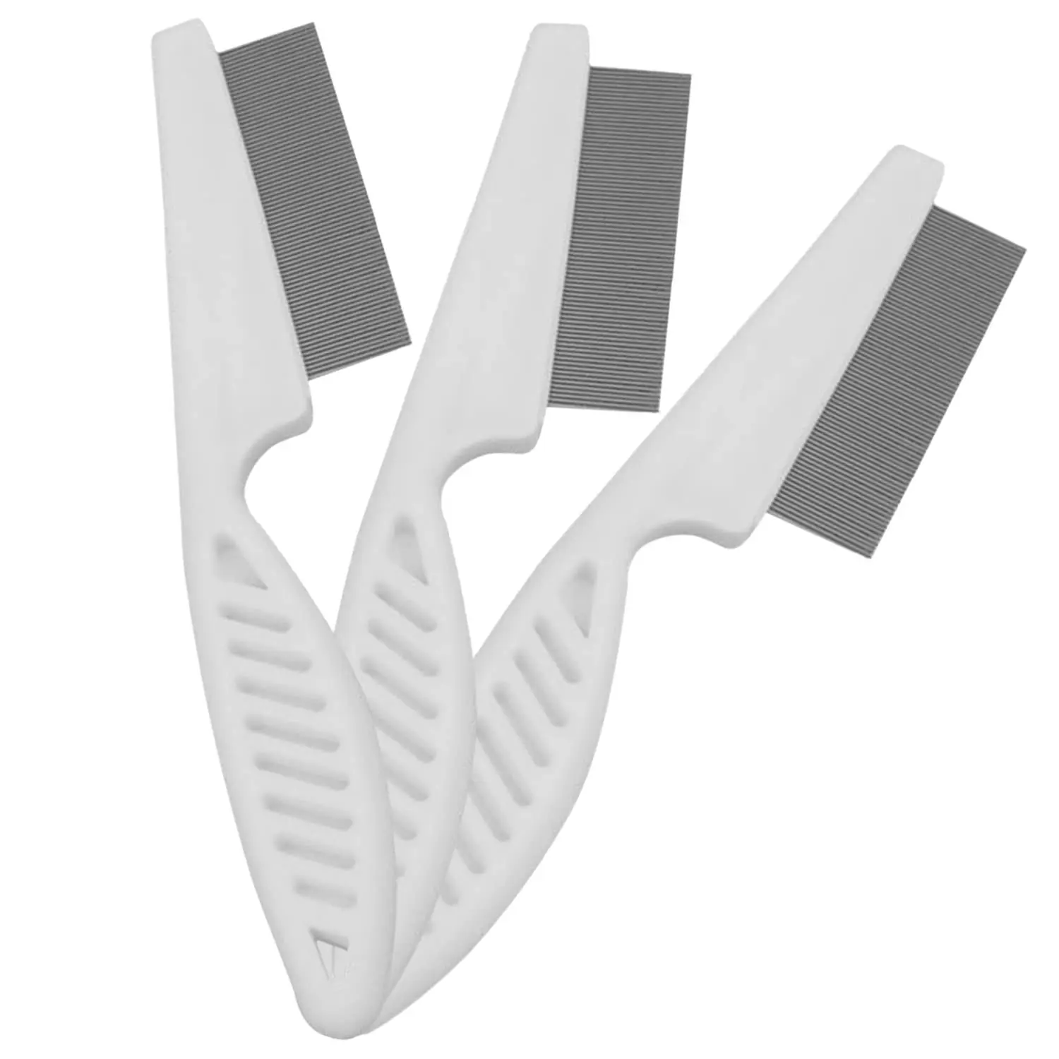Flea Combs & Lice Brushers for Dogs and Cats, Fine Tooth Combs 3-pc, WhiteGift