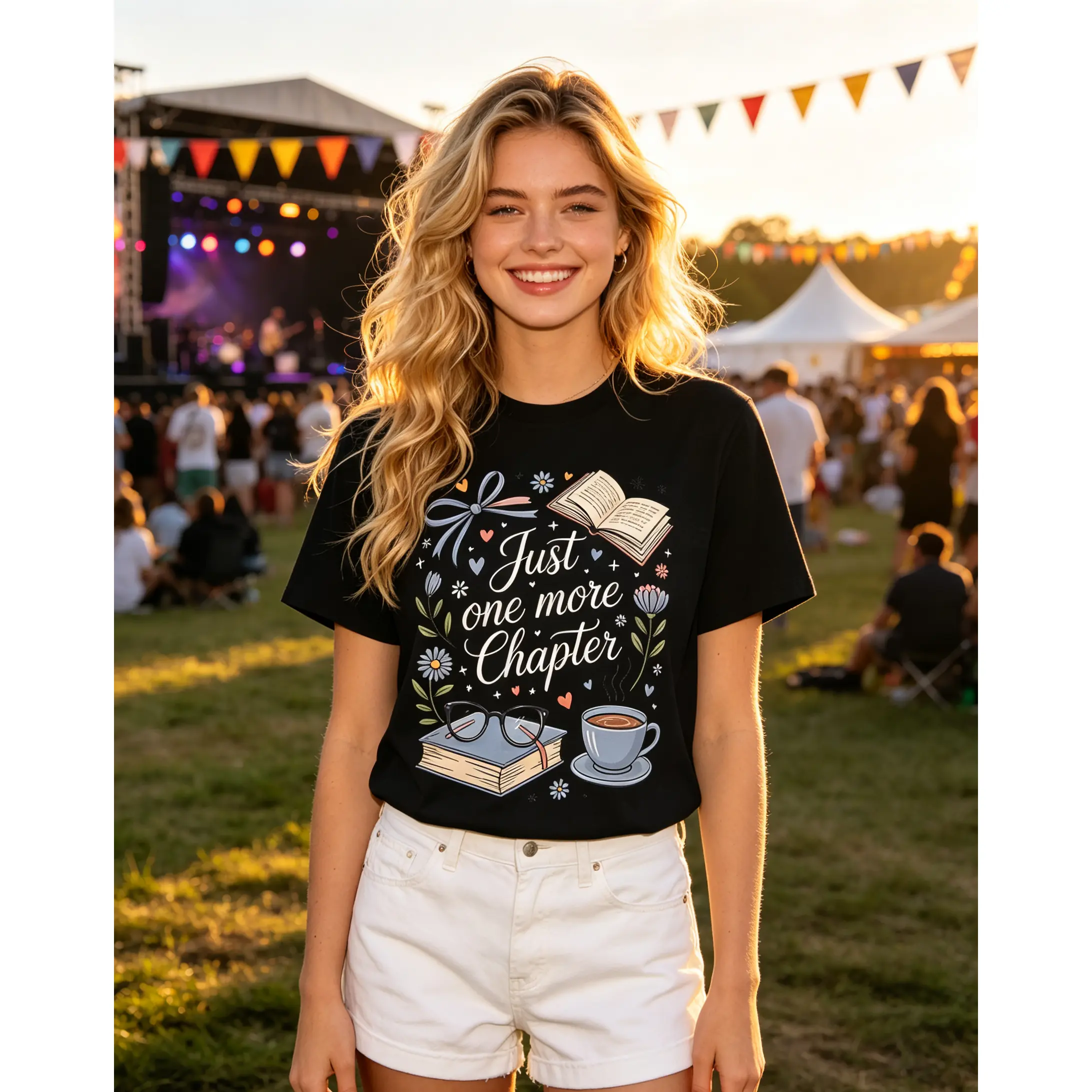 Just One More Chapter Shirt, Book Lover Shirt, Librarian Apparel, Bookworm  Coffee and Book Shirt, Floral Bookish Shirt short sleeve unisex graphic t-shirt humorous shirt cotton graphic tee high-quality cotton casual top unisex wide-shoulder fit