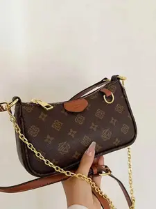 Luxury Floral Underarm Bag for Women, New Classic Mahjong Block Shoulder Bag, Fashion Chain Single Strap Crossbody Bag, Fashionable Patterned Bag
