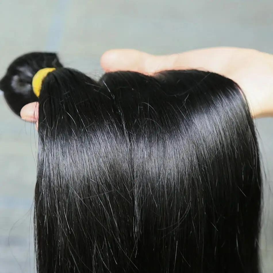 18 36 Inch Bone Straight Weave Human Hair Bundles Raw Hair Extensions Brazilian Natural Black  Deals Unprocessed