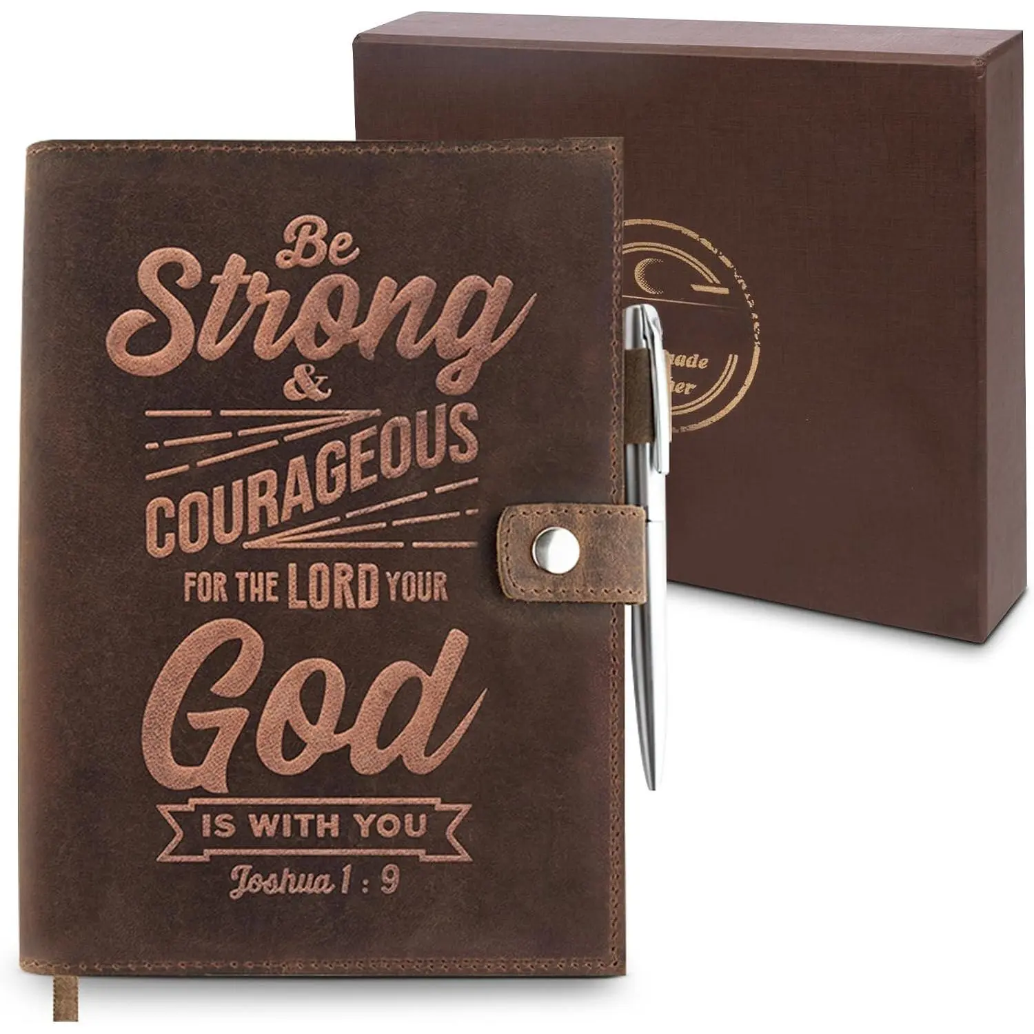 Leather Journal for Men and Women – Full-Grain Buffalo Leather  Journal,  Study Journal, Daily Journal with Pen – Leather Notebook, Journals for Women, Sermon Notes Notebook