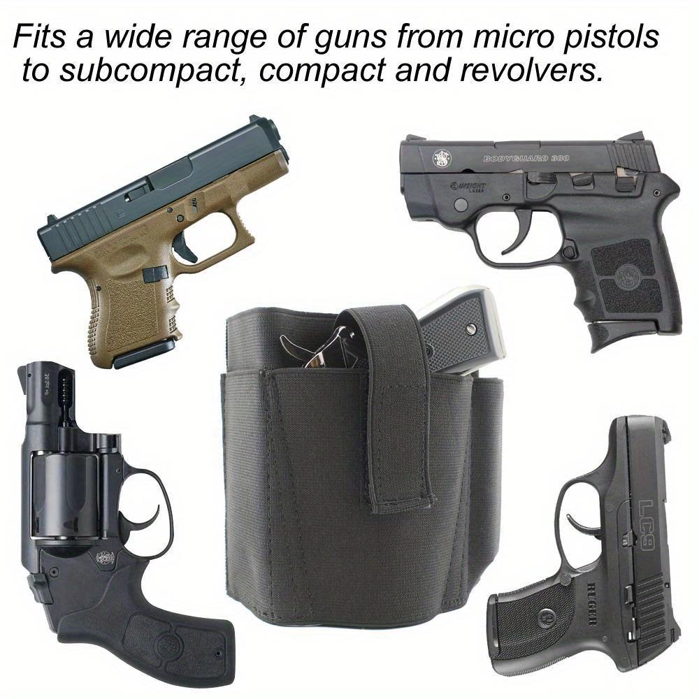 Black Nylon Ankle Holster - Concealed Carry with Magazine Pouch - Comfortable, Breathable, Durable, Secure Hook-and-Loop Strap, Elastic Band Retention Tactical Equipment 9MM 380 Glock 17 19 26 43x 1911 vnsh fn reflex holster for concealed carry