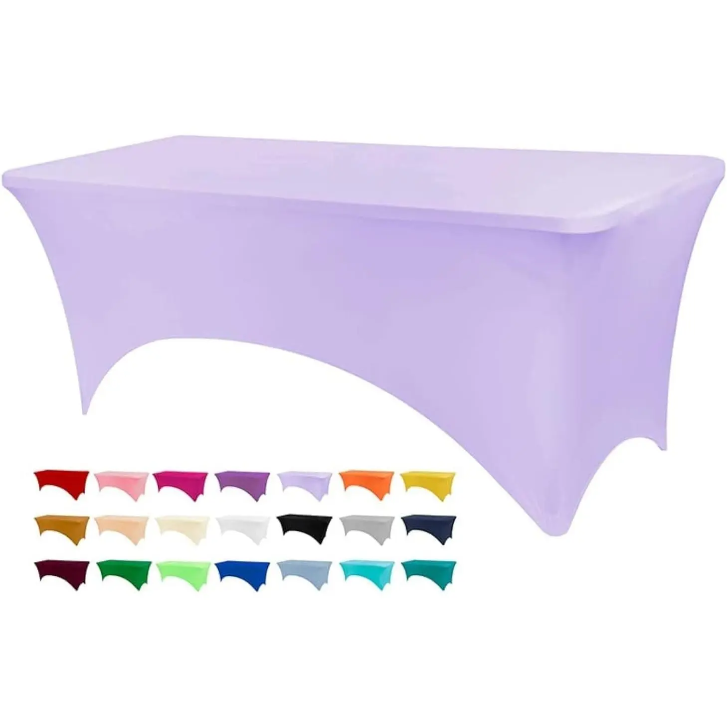 6ft Stretch Spandex Fitted Table Cloth for 6 Foot Tables | GRS-Certified Eco-Friendly Fabric, Elastic Fit Rectangle Tablecloth, Washable, Wrinkle-Free, For Events & Parties
