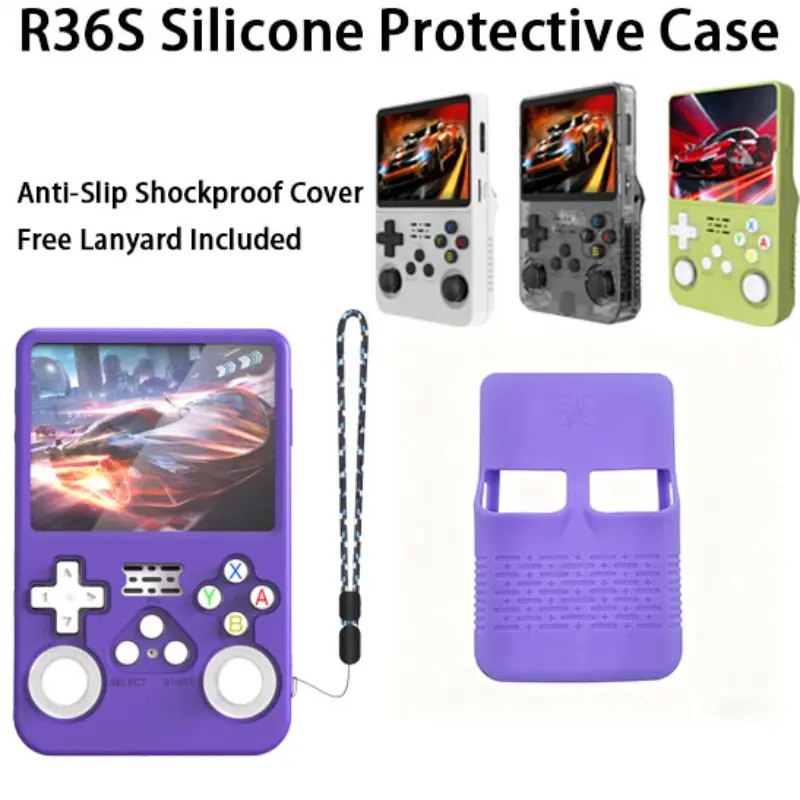 R36s Handheld Soft Silicone Protective Case, 360 Degree Drop Protection, Anti-Slip Anti-Scratch Shell, Shockproof Protective Casing, Includes Lanyard