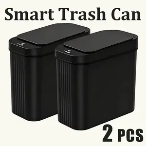 2PCS Sensor-Activated Trash Can for Office, Bedroom, Bathroom Nordic Classic Style, Multifunctional Eco-Friendly Home Goods Space-Saving Household Gadgets