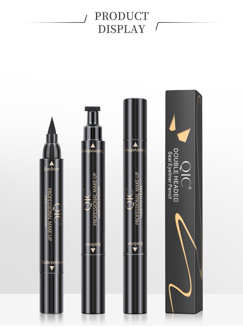 QIC 2-in-1 Stamp Eyeliner Pen | Waterproof & Smudge-Proof | Long-Lasting Winged Eye Makeup