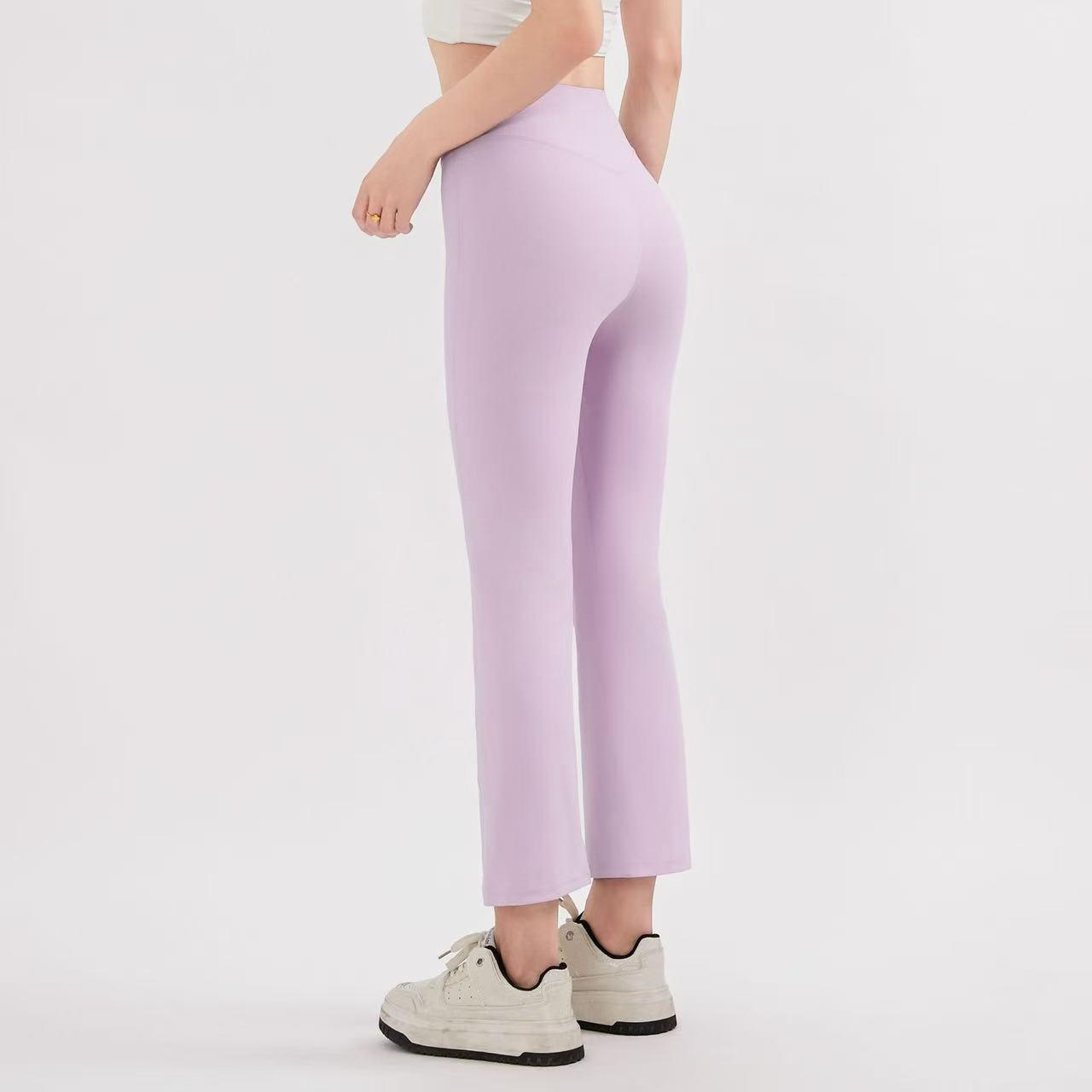 Nude High Waist Elastic Yoga Micro-flare Pants Leggings Gym Peach Lifting Hips Tight-fitting Outwear Pilates Waist Sculpting