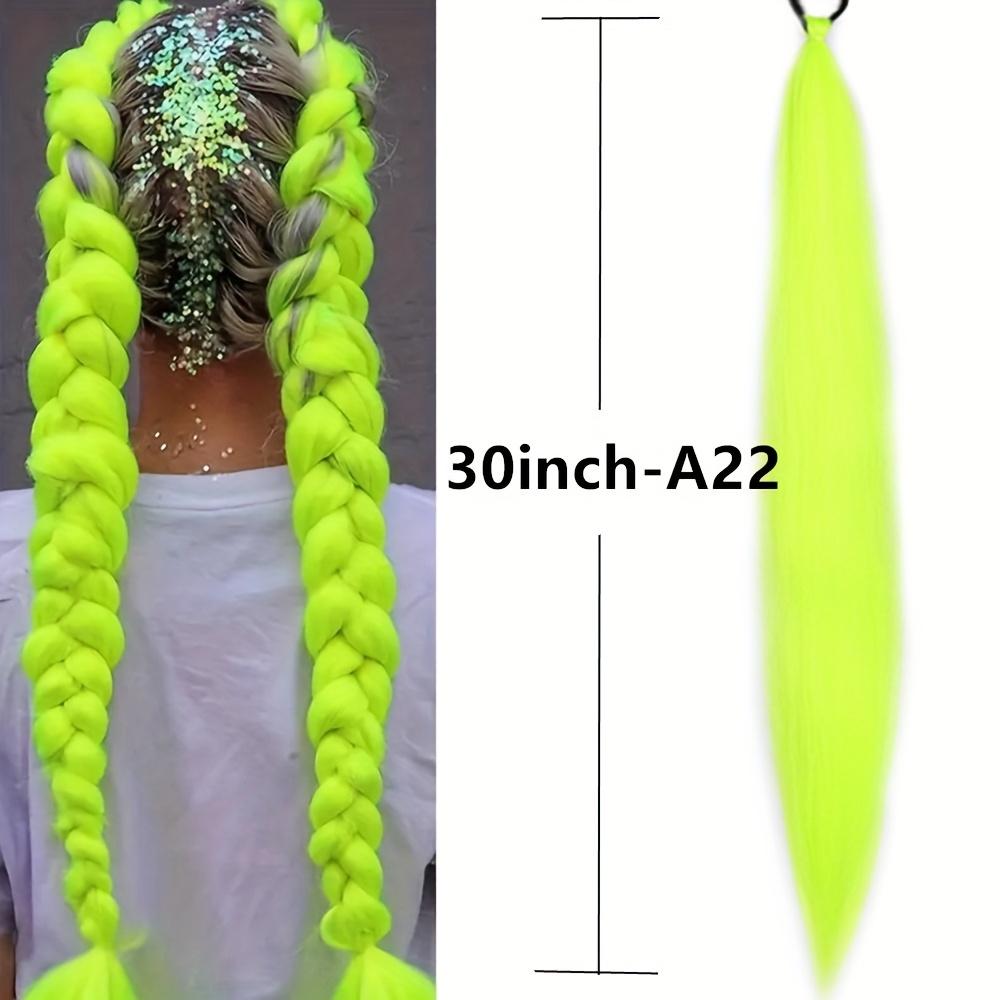 Women's Colorful Braided Ponytail Wig with Elastic Band - Straight Synthetic Hair Easy to Style, Cosplay, Photography - Suitable for All Races, Cosplay Wig, Vibrant Wig, Secure Elastic Band, Photography Wig, Fashion Enthusiasts