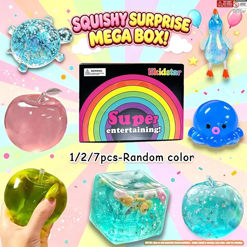 1/2/7pcs-Blind Box Malt Sugar Squishy Fun Set, Stress Relief Creative Slow Rebound Squishies, Slow Rising Squishy, Multiple Styles, Rare Mystery Gift Box, Party Gif
