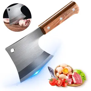 Meat Cleaver Knife Heavy Duty Butcher Knife, Forged Bone Chopper Cleaver with Full Tang Stainless Steel Blade & Pearwood Handle for Meat Cutting#DealsForYouDays