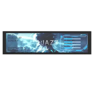 AJAZZ NKP02 chassis intelligent display screen 9.16-inch intelligent display sub screen full-color IPS LCD high-definition large screen 1920x462 aluminum alloy shell DIY horizontal and vertical installation, real-time control of computer status