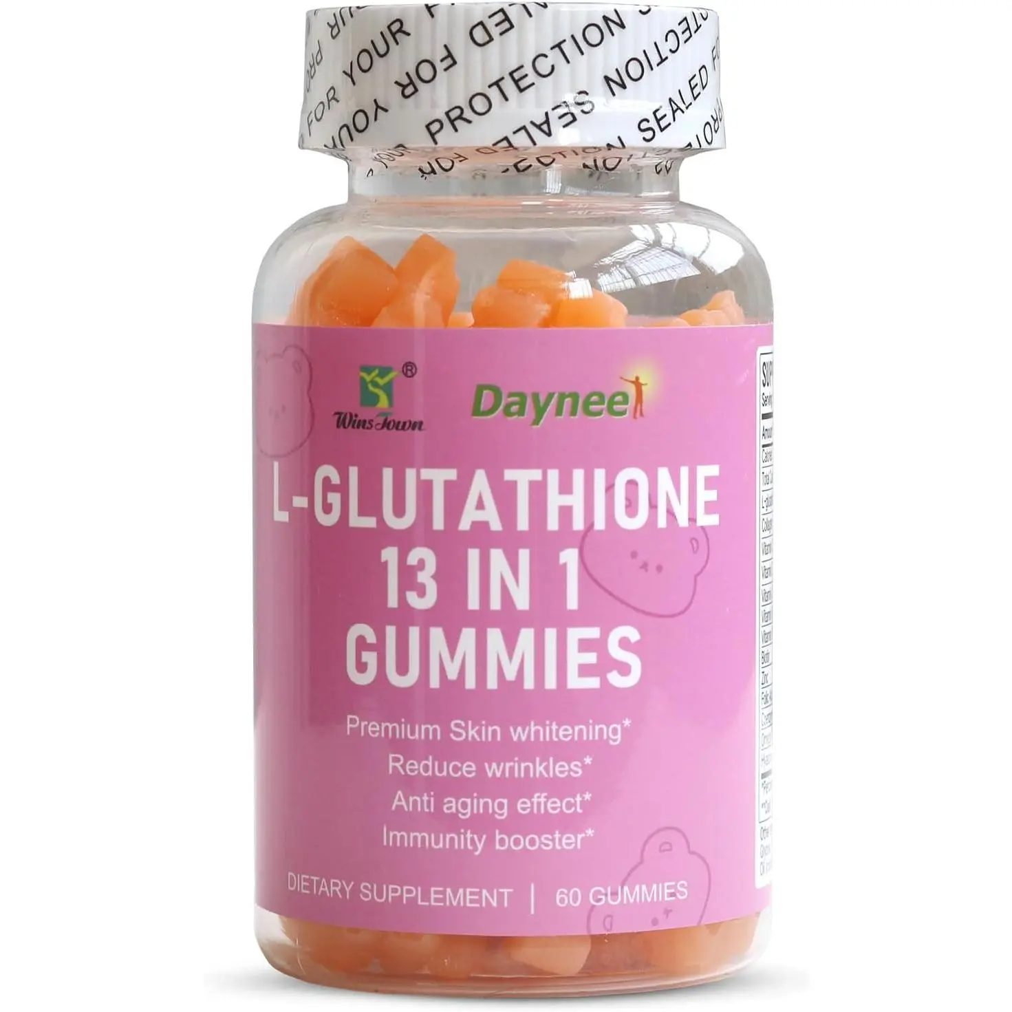 Glutathione Collagen Health Supplement - Supports Smooth Hair and Healthy Skin -60 Capsules