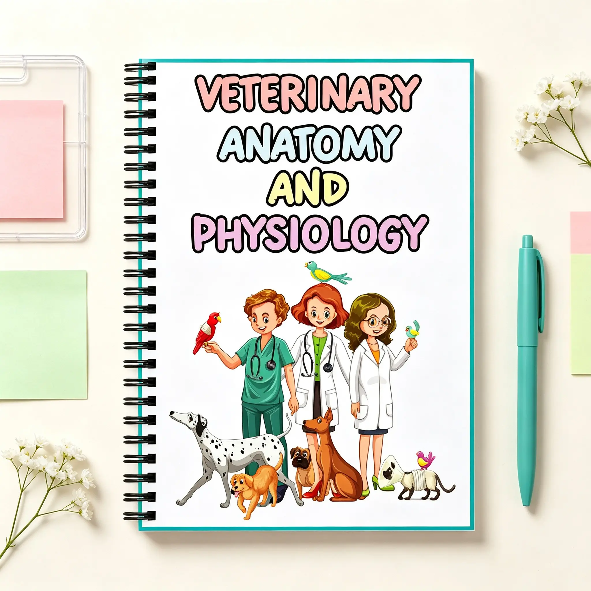 Veterinary Anatomy Notes Notebook, Vet Medicine Study Guide, Animal Body Systems & Structures, Vet Student Tech Essentials