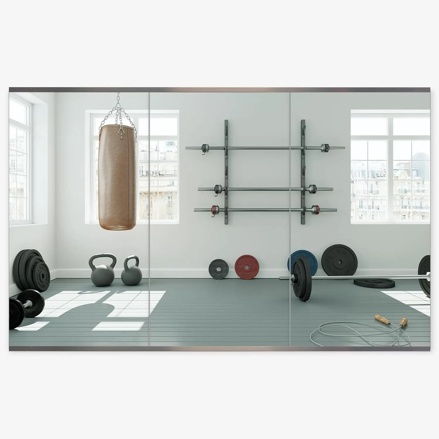 Gym Mirror, 48" x 24" x 3 count, Wall Mounted Frameless Mirror with Polished , Tempered Glass Mirror, Large Workout Mirror for  Gym/Yoga Room/Dancing Room and  (48" x 24", 3 count)