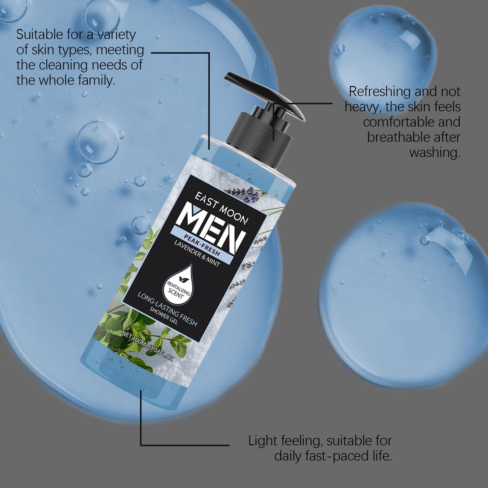 Mint Lavender Fragrance Body Wash, Moisturizing and Moisturizing Cleansing Body Skin Refreshing and Gentle