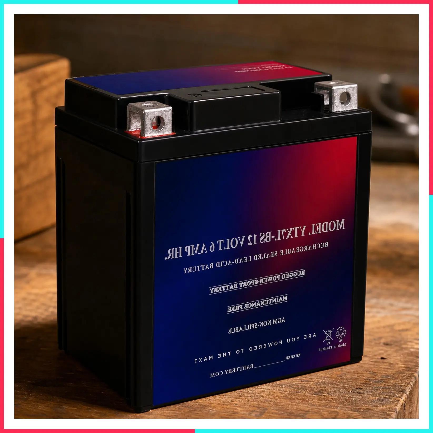 YTX7L-BS 12 Volt 6 AH, 100 CCA, Rechargeable Maintenance Free SLA AGM Motorcycle Battery