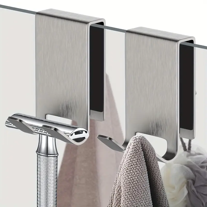 1/2 stainless steel rust-proof door rear shower hook | Heavy-duty space-saving clothing/jacket/towel hanger, tool-free installation, modern storage, suitable for shower/wardrobe/porch, durable home storage