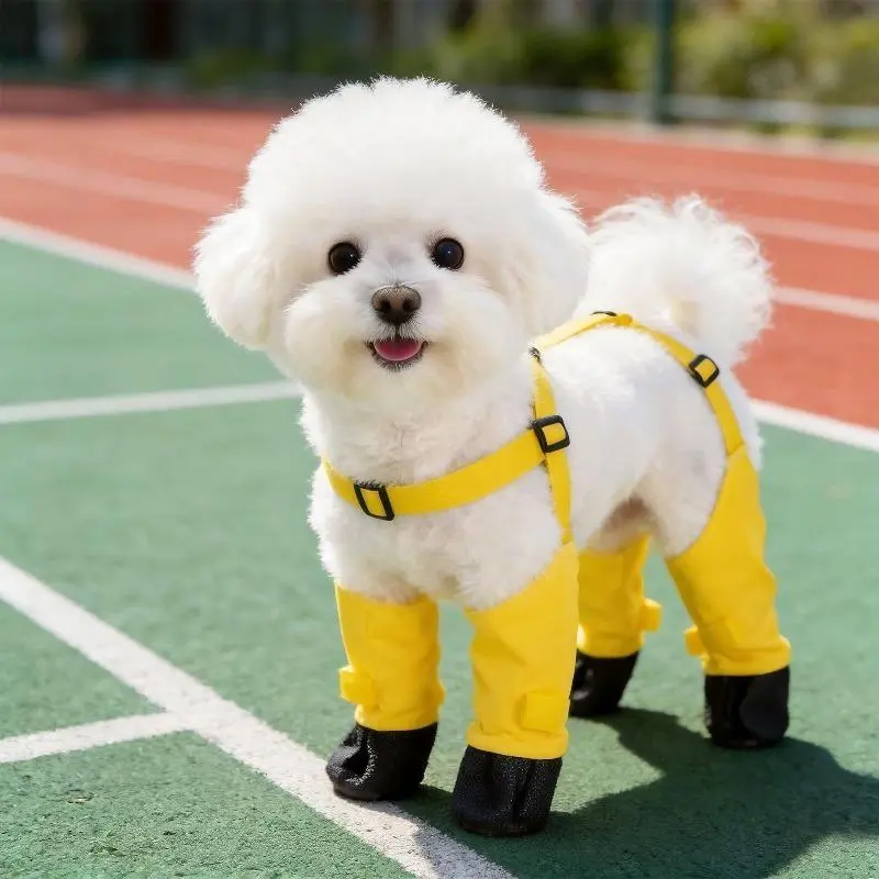 Colorful Dog Rain Boots, Soft Non-Slip Wearable Pet Shoes, Adjustable Walking Paw Protector Booties for Dogs