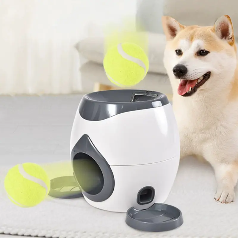 Dog Ball Feeding Toys Dog Tennis Ball Feeding Machine with 2 Tennis for Dog Training