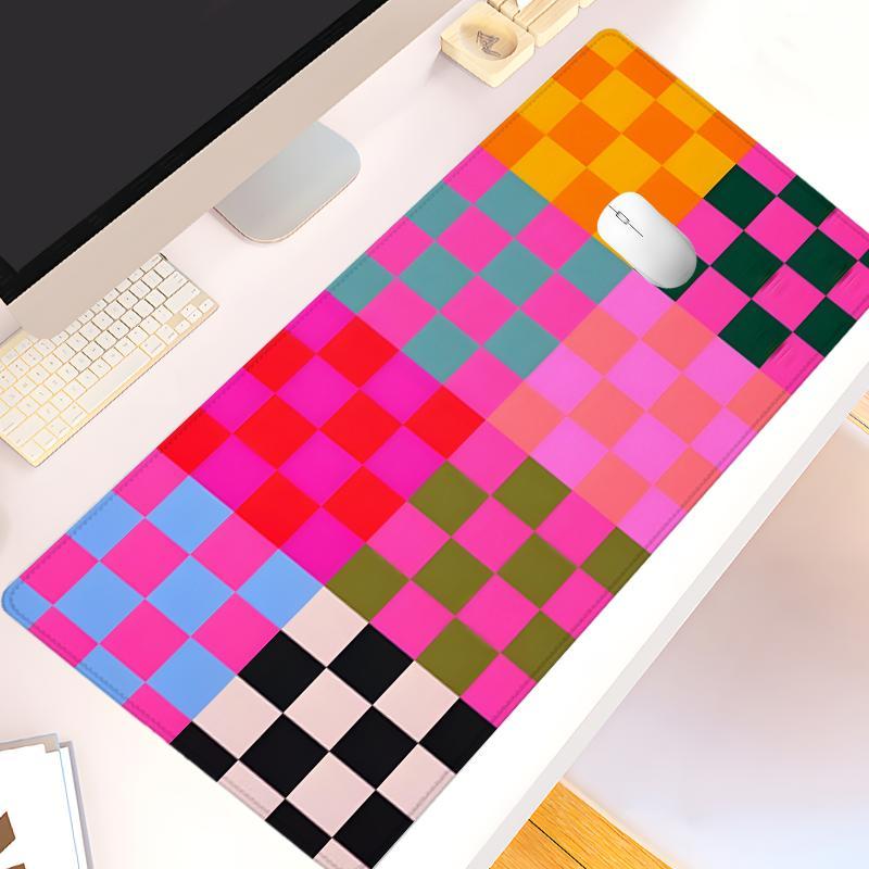 Colorful Geometric Pattern Extended Mouse Pad, Rectangle Gaming Mouse Mat, Office Keyboard Pad, Mouse Pad For Home & Office, Desk Accessory, Mousepad